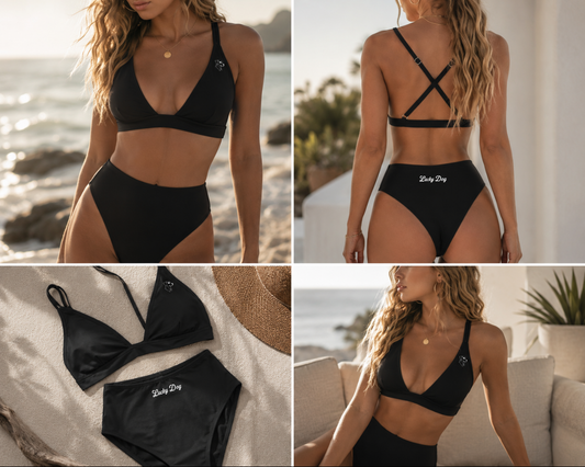 Women's High Waisted Thong Bikini Set
